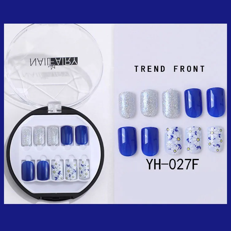 Korean Wearable Nail Art Short In A Box Waterproof Removable Nail Art Ins Manicure Fake Nails - 27F