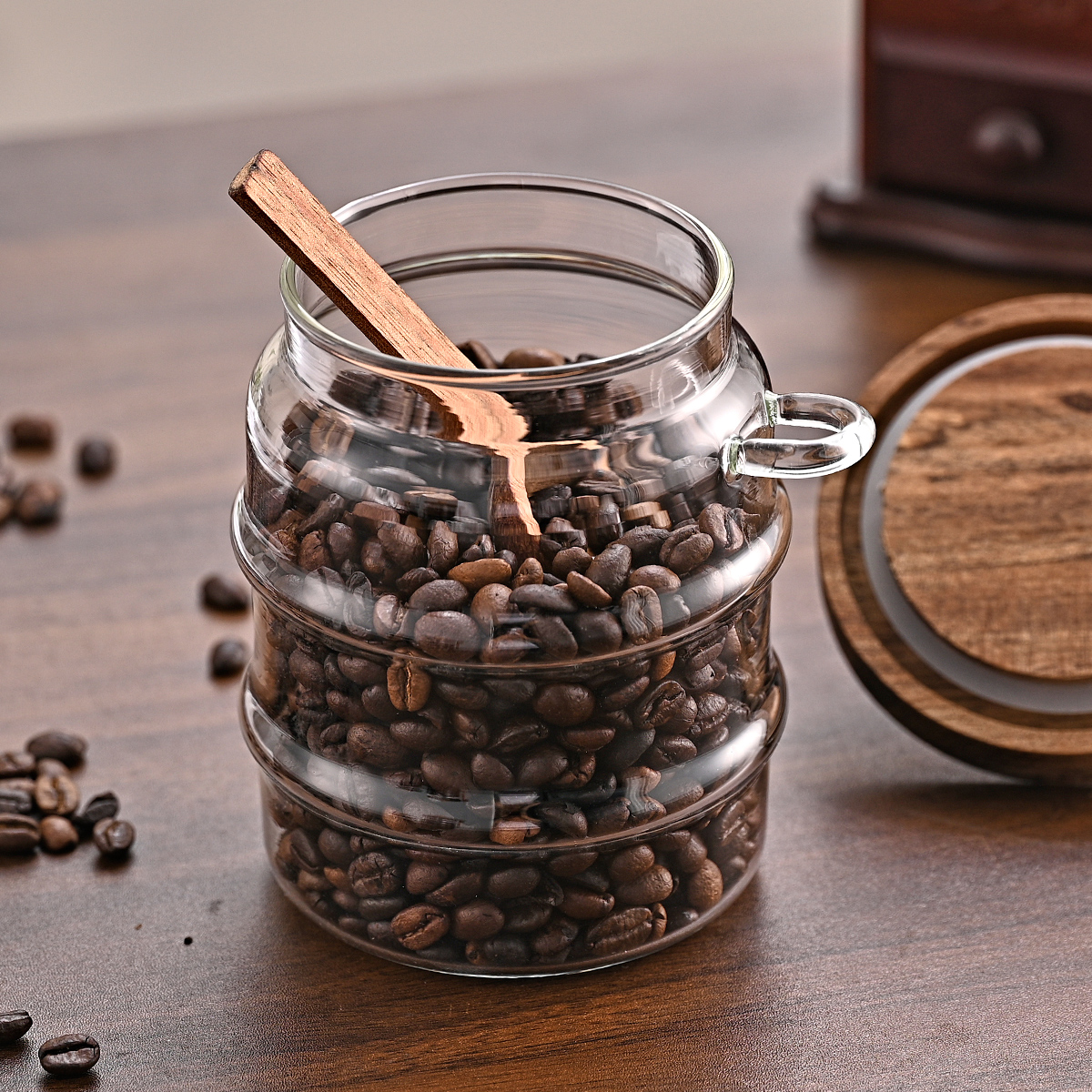 1 pots à café en verre de 15 OZ avec cuillères, pots à bonbons, pots à biscuits – Image 5