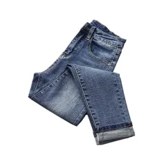 Women Velvet Jeans Stretch High Waist Winter Warm Pants - 1807Blue - View 1