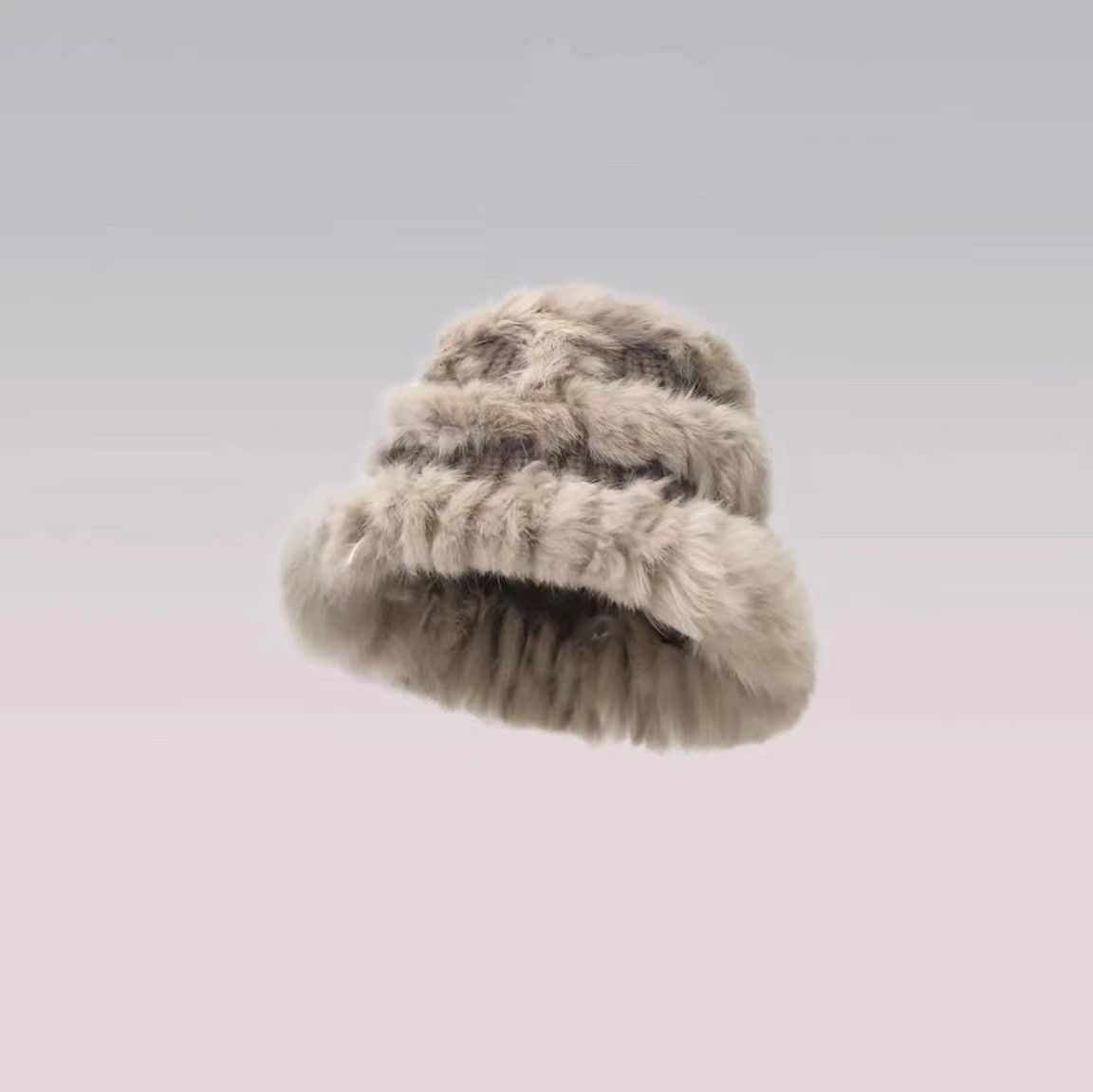 Rabbit Fur Hat Women's Autumn And Winter All matching Thickened Plush Knitted Khaki - Shop at LoveMi