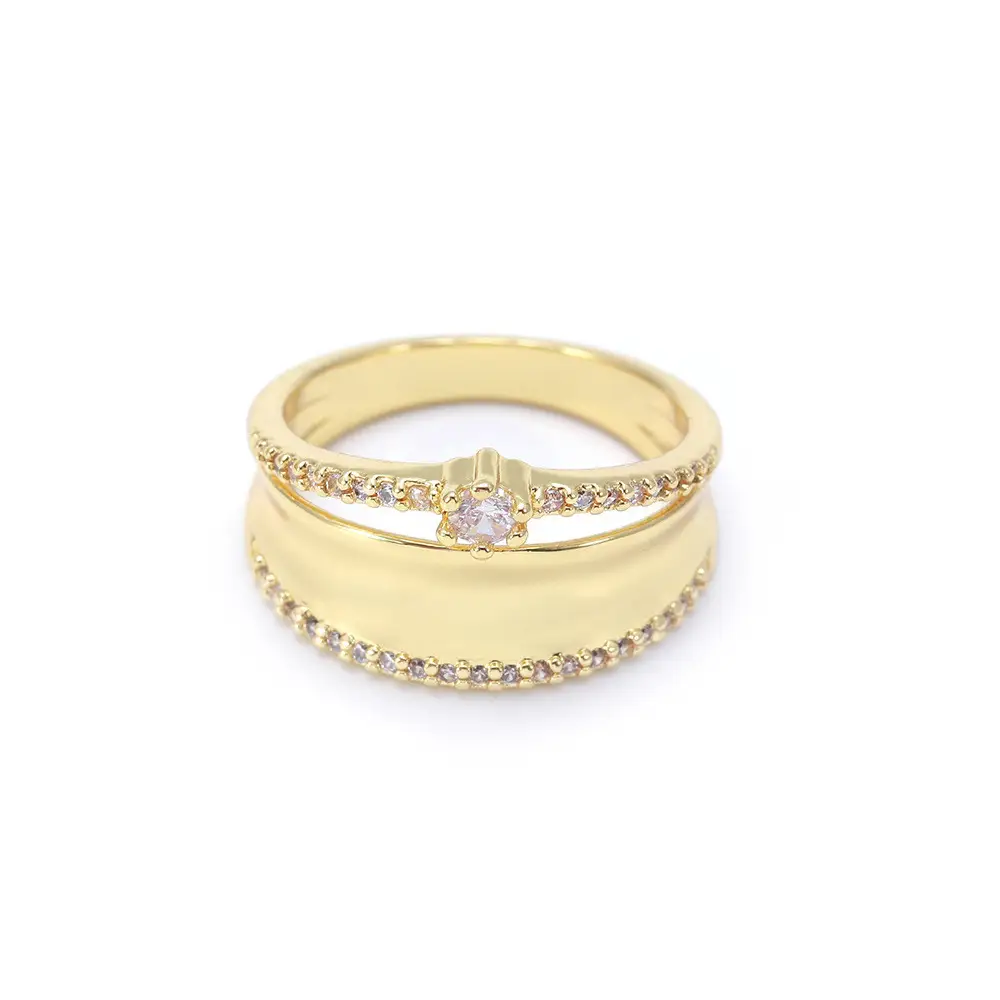 New Product Creative Ring Female Geometric Zircon Ring