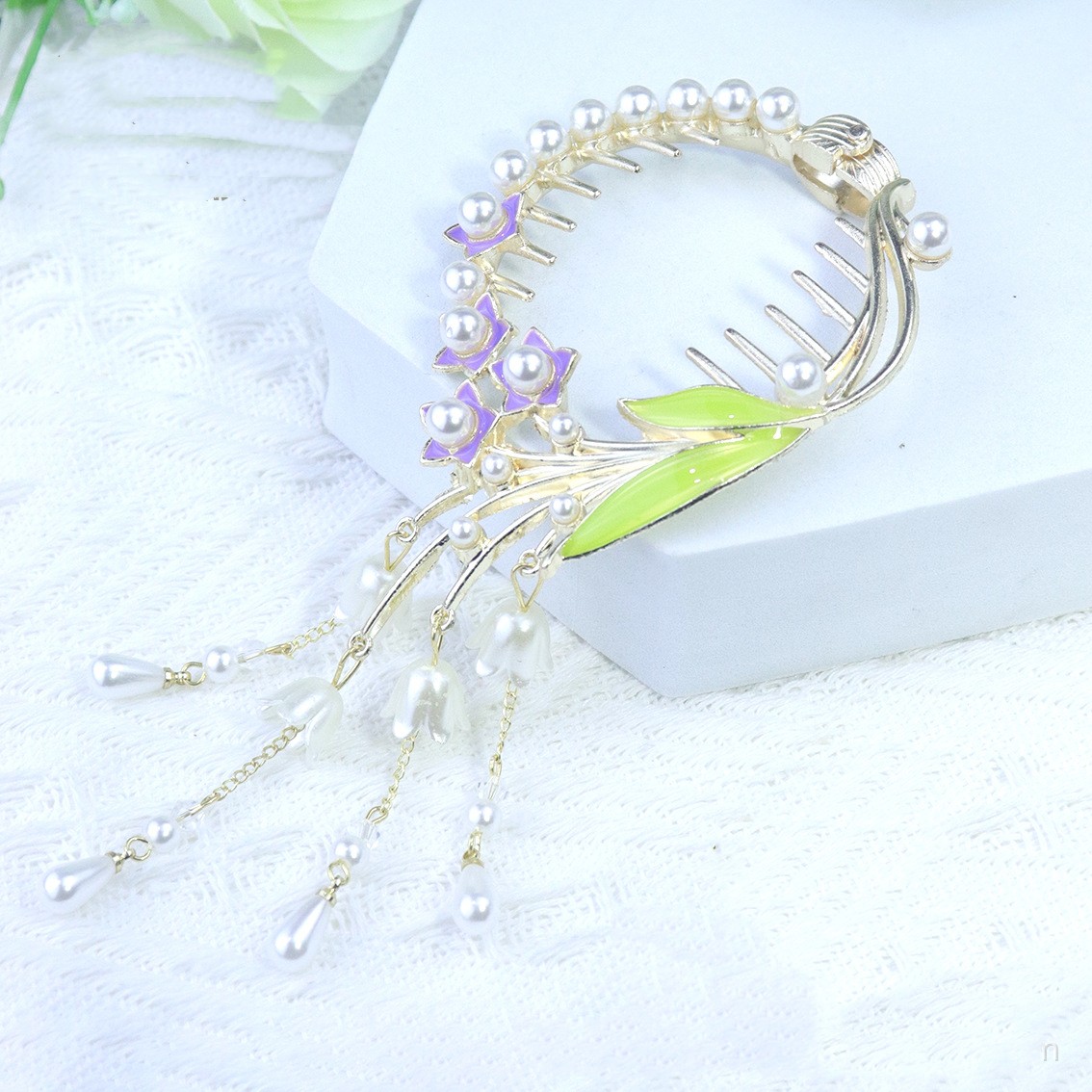 Plant Mori Ancient Style Coiffure Flower Grip Clip Purple - Shop at LoveMi