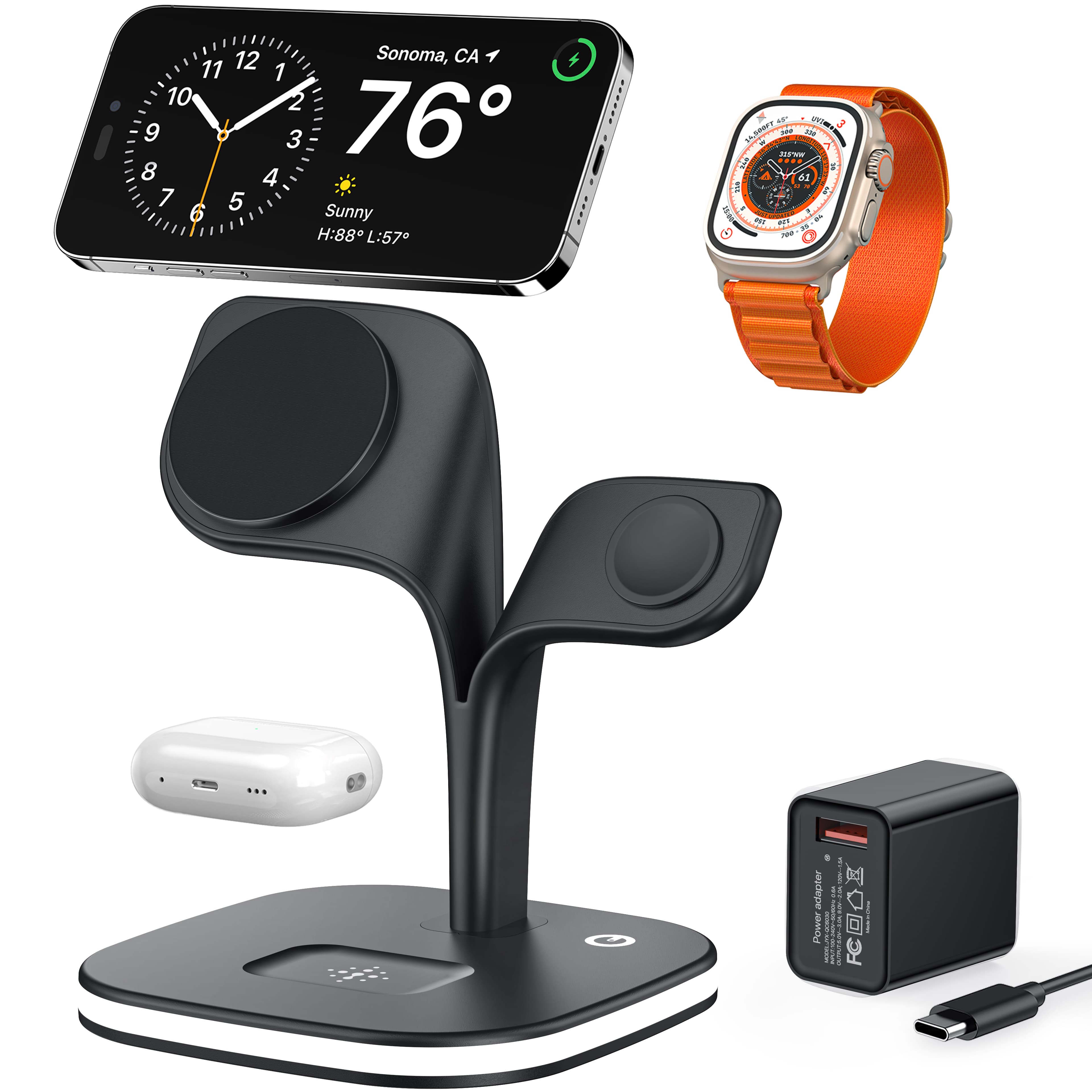 5-in-1 Magnetic Real Wireless Desktop Fast Charging Station For Multiple Devices - 第 9/10 張圖片