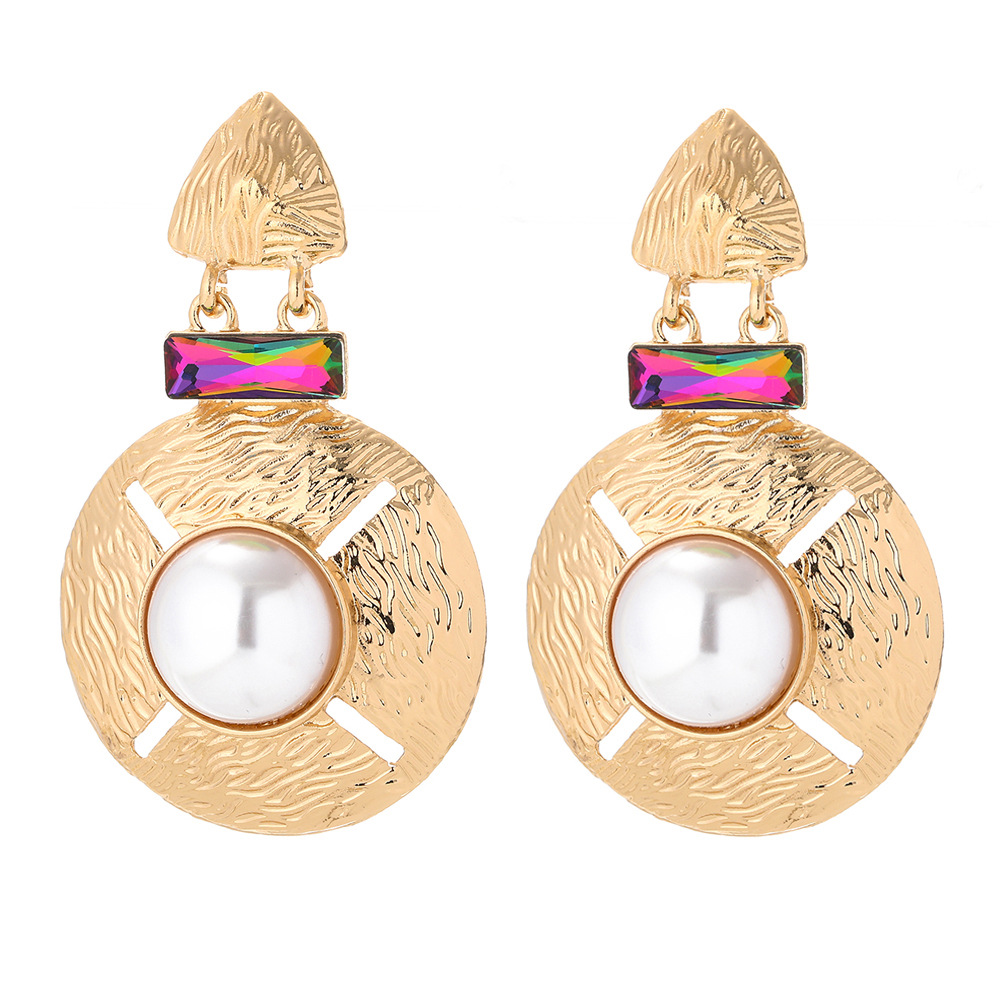 Geometric Round Alloy Earrings Trendy Female Earrings