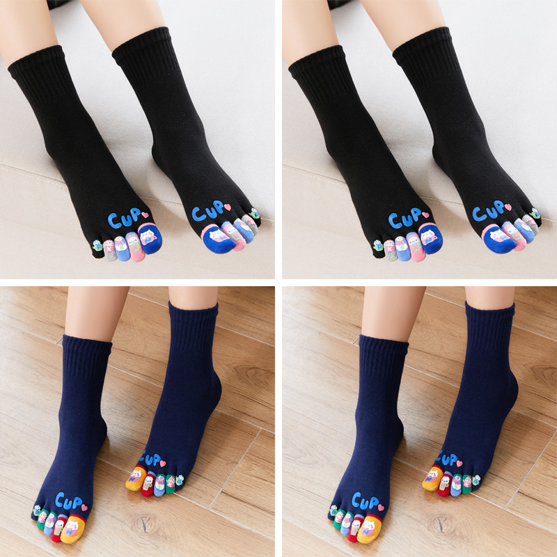 Title 1, Five Finger Socks Pure Cotton Color Finger Loveli