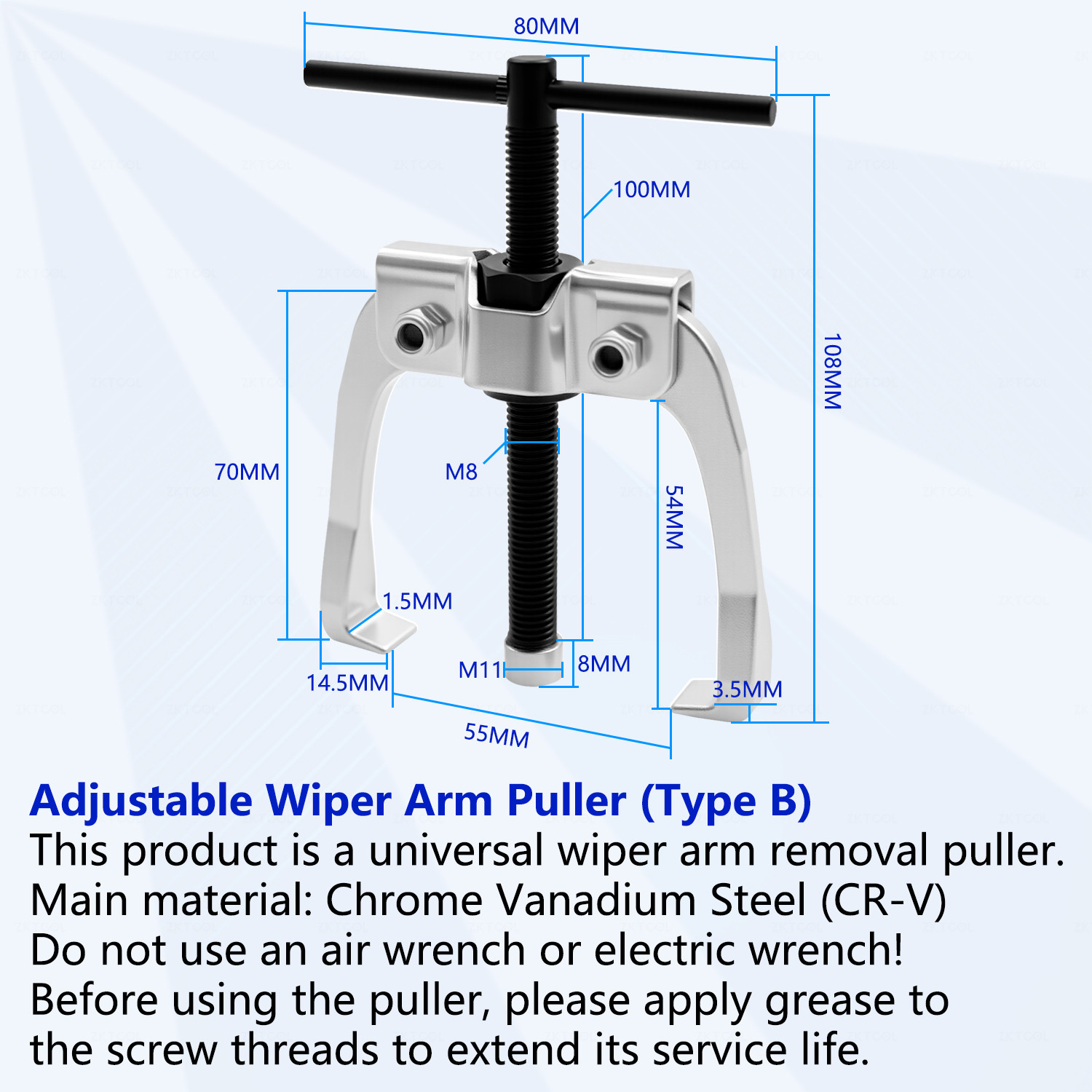 6PCS Car Wiper Arm Removal Puller Extractor Repair Tool Kit Set — image 4