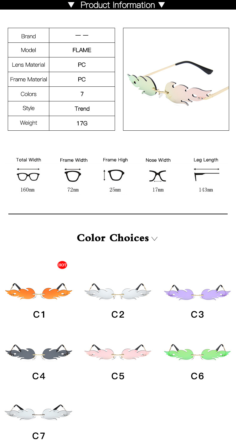 Title 10, Flame Shaped Sunglasses Jurchen Film