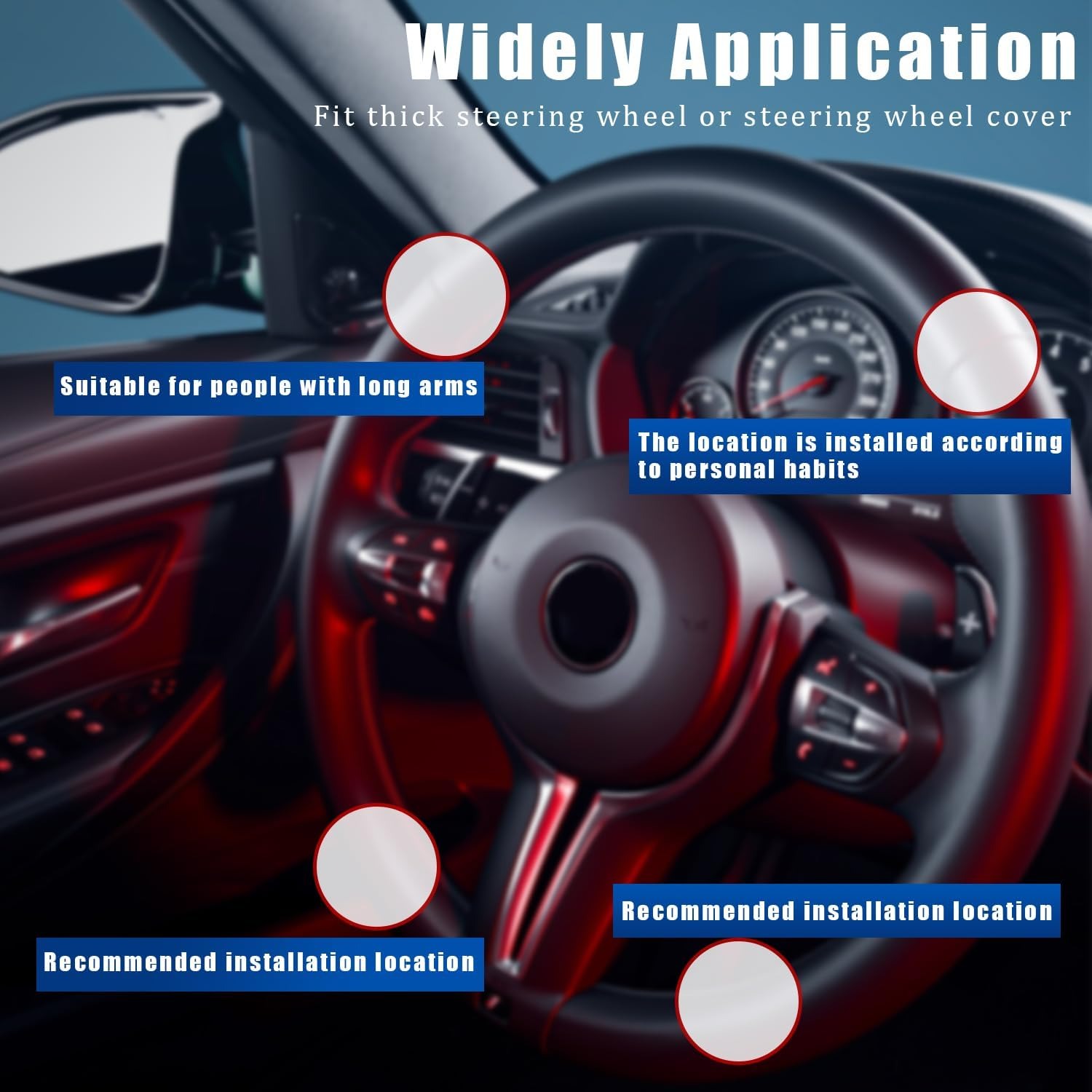 Steering Wheel Spinner Knob, Car Booster Ball,360 Rotatable, Non-Slip Silicone — image 8