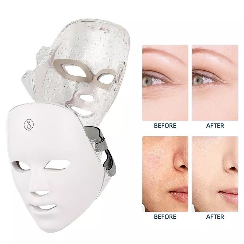 7Colors LED Light Photon Face Mask Neck Rejuvenation Skin Facial Wrinkle Therapy — image 9