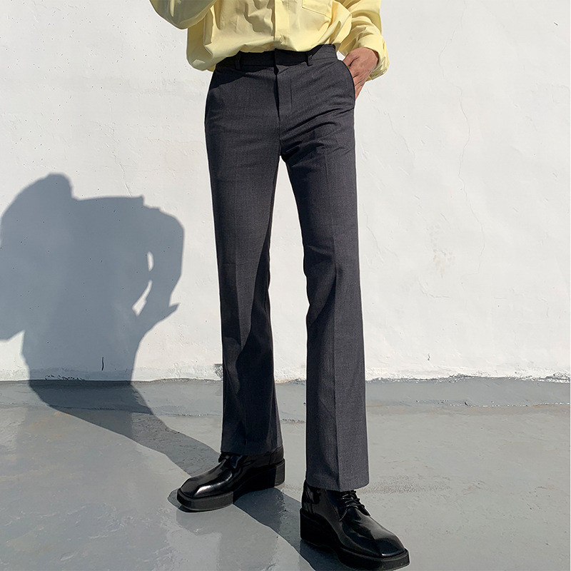 Micro Flared  Men's Drape Ice Silk Trousers