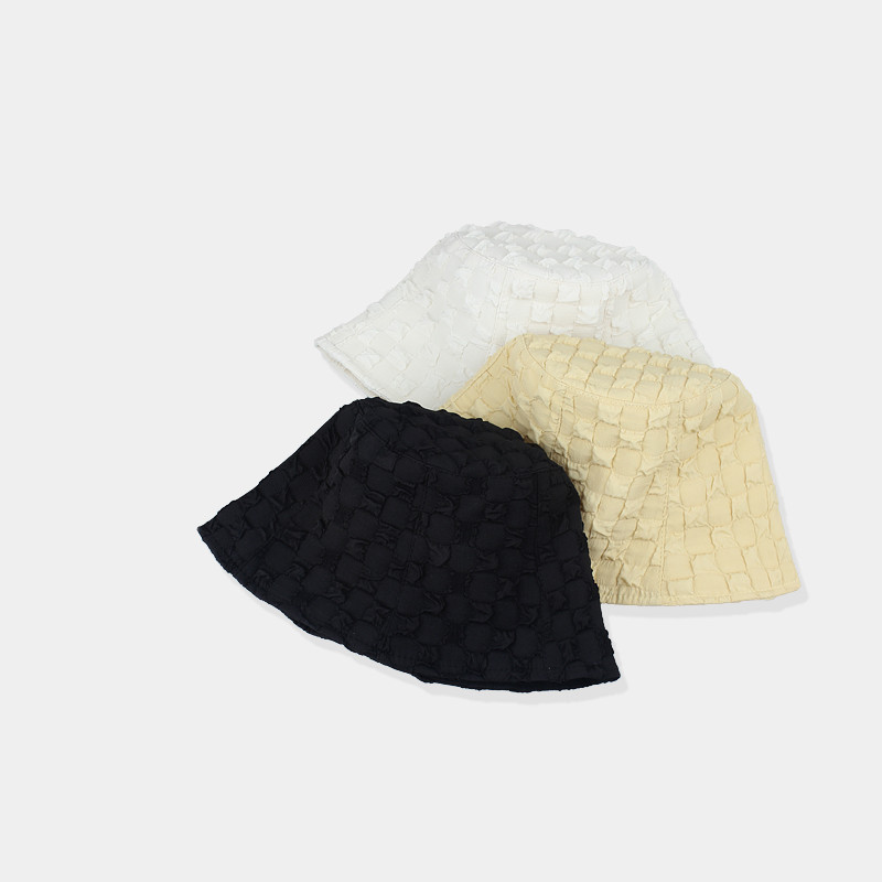 Cloud Pleated Bubble Check Bucket Hat