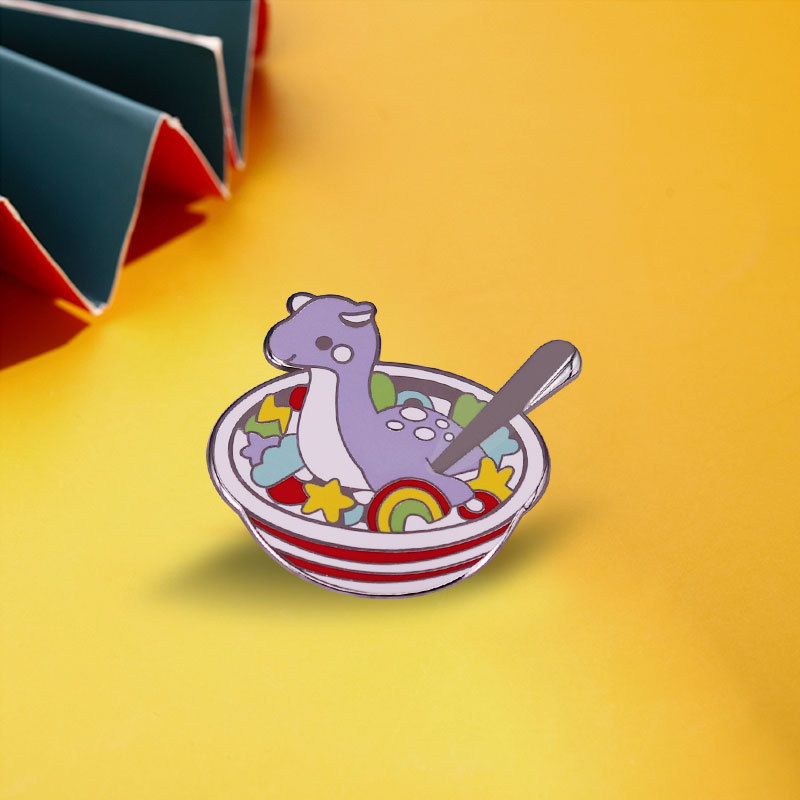 Cartoon Loch Ness And Oatmeal Mix And Match Brooch