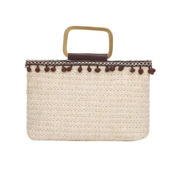 Printed Handbag Ladies Shoulder Bag Casual Fabric Shopping Beige - Shop at LoveMi