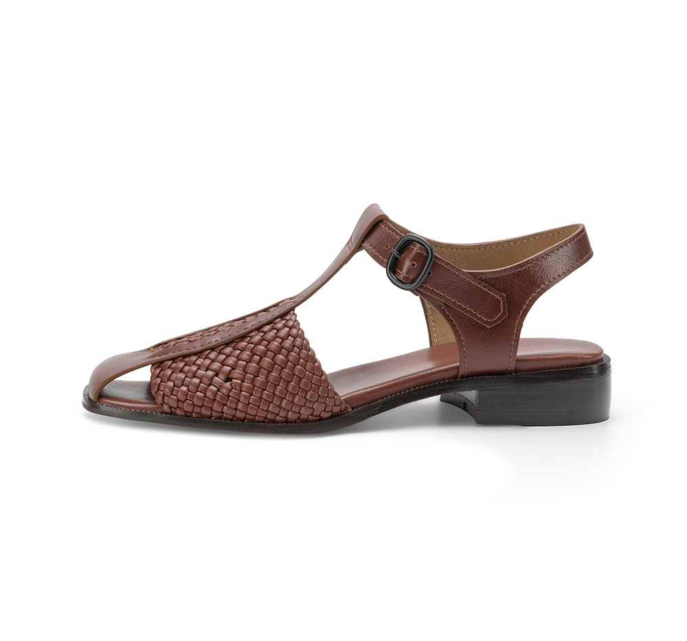 Women's Retro Woven Sandal Black - Sarah Express
