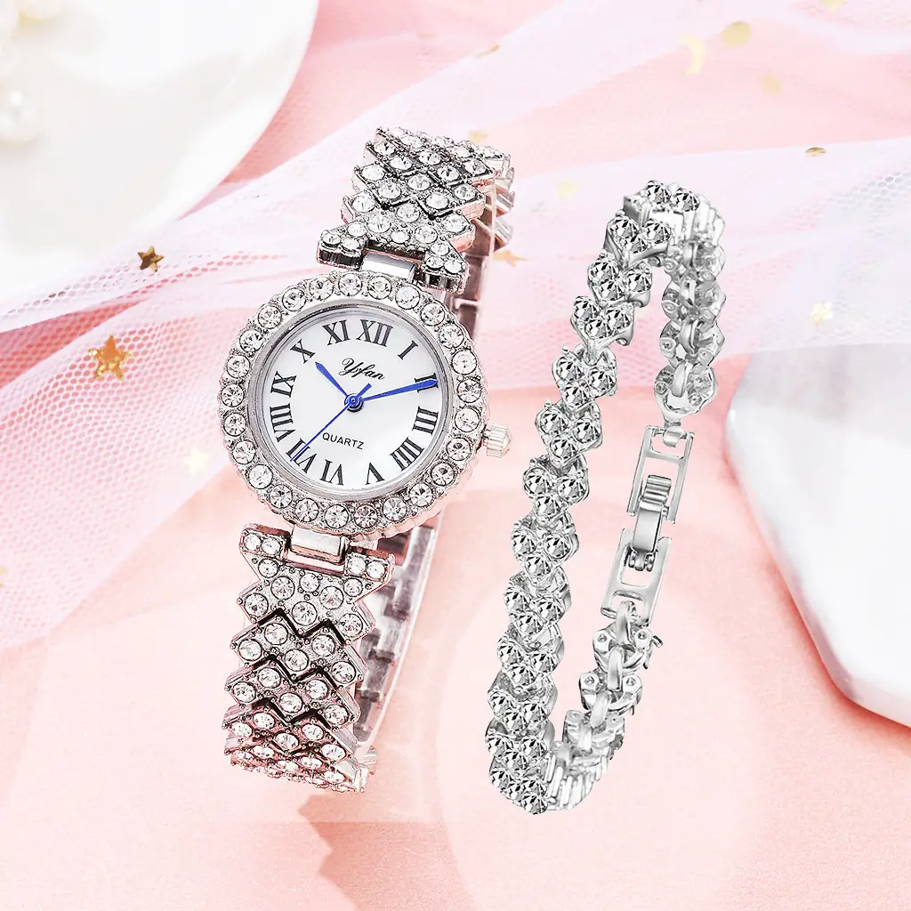 Exquisite Dial And Strap Full Of Diamonds Ancient Roman Scale Women's Watch