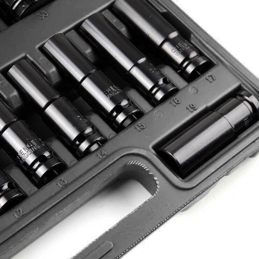 20pcs Deep Impact Socket Set 1-2 Inch Drive 6 Point Metric 8-32mm Heavy Duty UK — image 4
