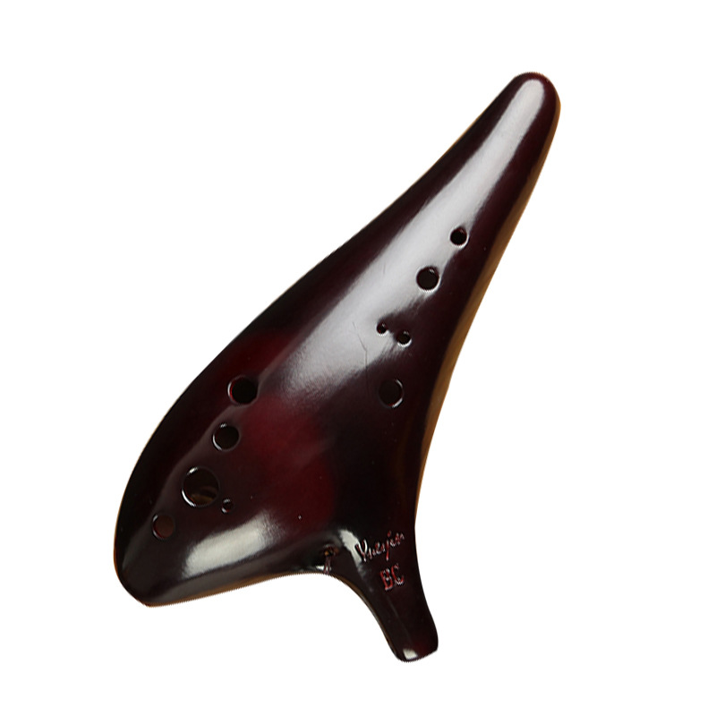 Title 3, 12 hole bass C key performance smoked ocarina