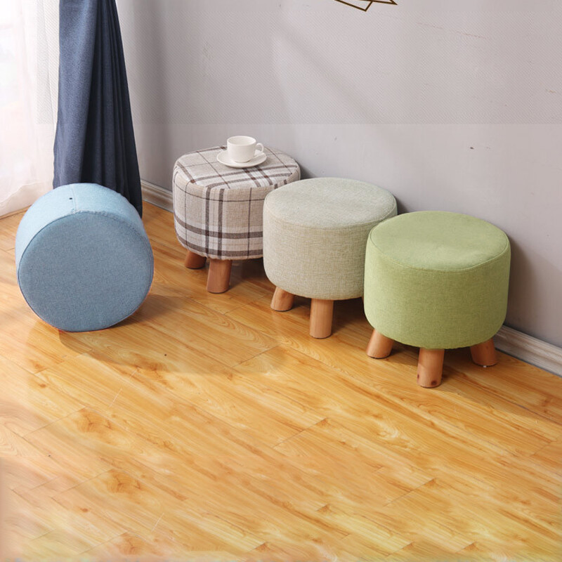 Small Wooden Footstool Footrest Pouffe Foot Stool Padded Ottoman Seat Bench B — image 4