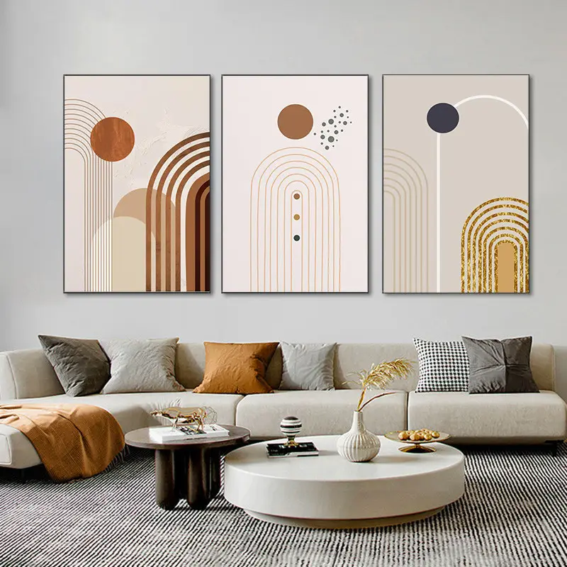 Modern Abstract Curved Canvas Painting Wall Art