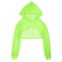 New Product Mesh Hollow Lace-up Sunscreen Blouse Women's T-shirt - Green - View 1
