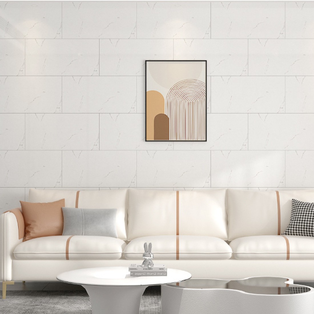 12Pcs PVC Marble Tiles Wall Sticker Self-Adhesive Stick Kitchen Bathroom Decor