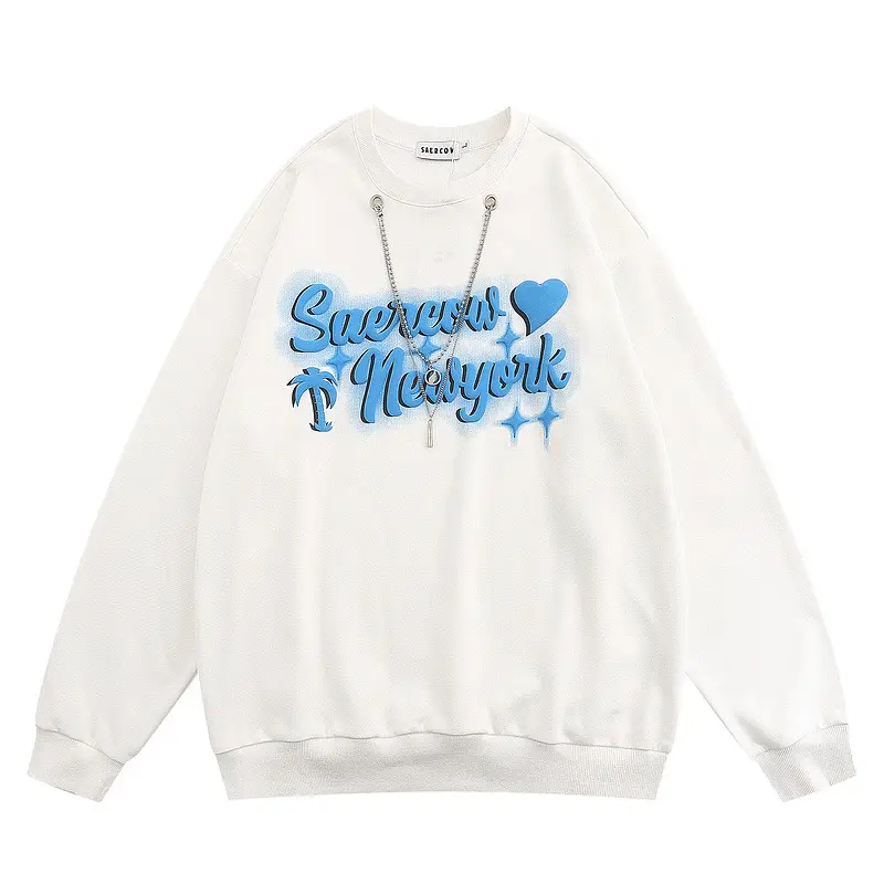 Letter Necklace Sweater Men's Versatile Hatless Loose