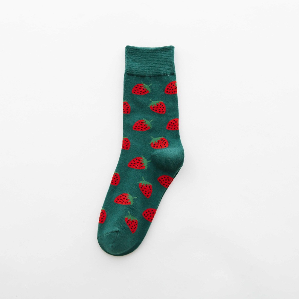 Title 15, Fruit tube womens socks with Jacquard cartoon ...