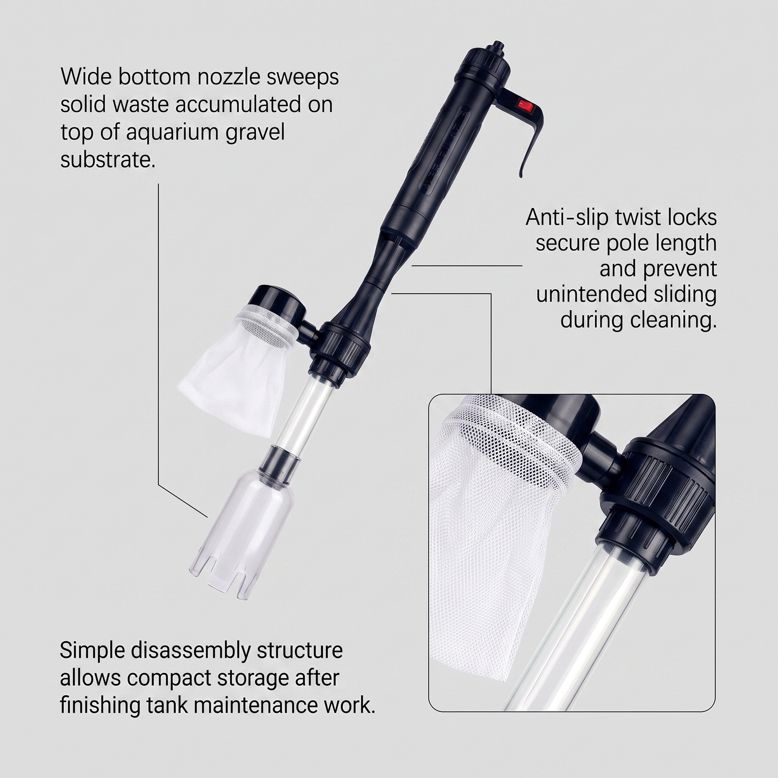 Retractable Tubular Fish Tank Electric Sewer Battery Box English White Box Battery Electric, 11.5 X 5.8 X 30.5cm detail photo 2