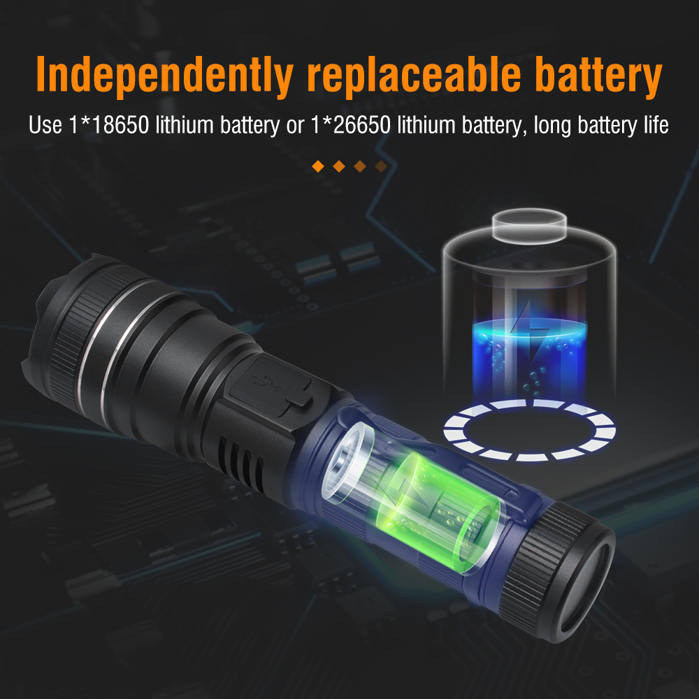 Super Bright 200000LM Torch Led Flashlight USB Rechargeable Zoom Tactical Light — image 10