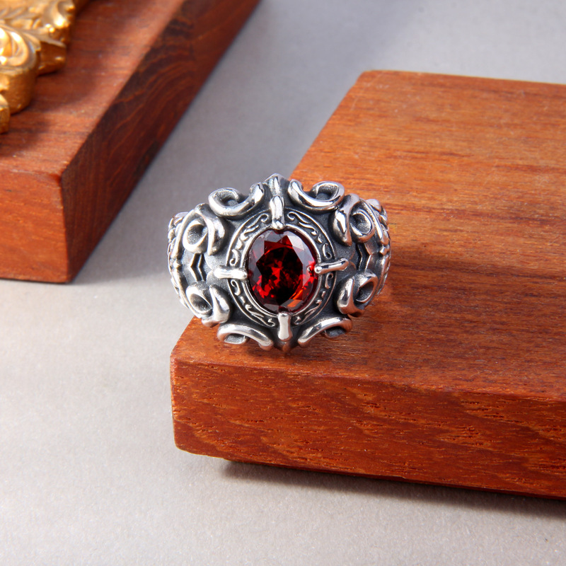 Sterling Silver Cross Totem Ring