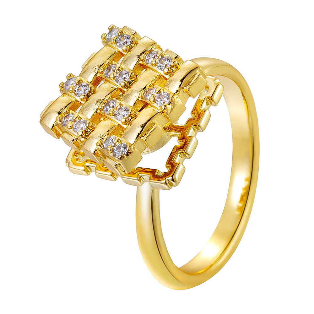 Luxury Micro Zircon Inlaid Copper Ring Butterfly Star Heart Adjustable Open Ring