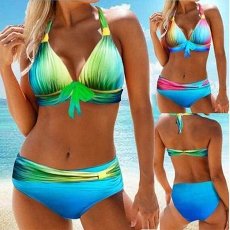 Title 3, European and American gradient slim swimsuit