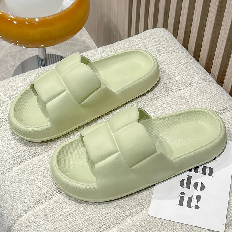 Non-slip Thick Bottom Home Couple Sandals And Slippers - Green