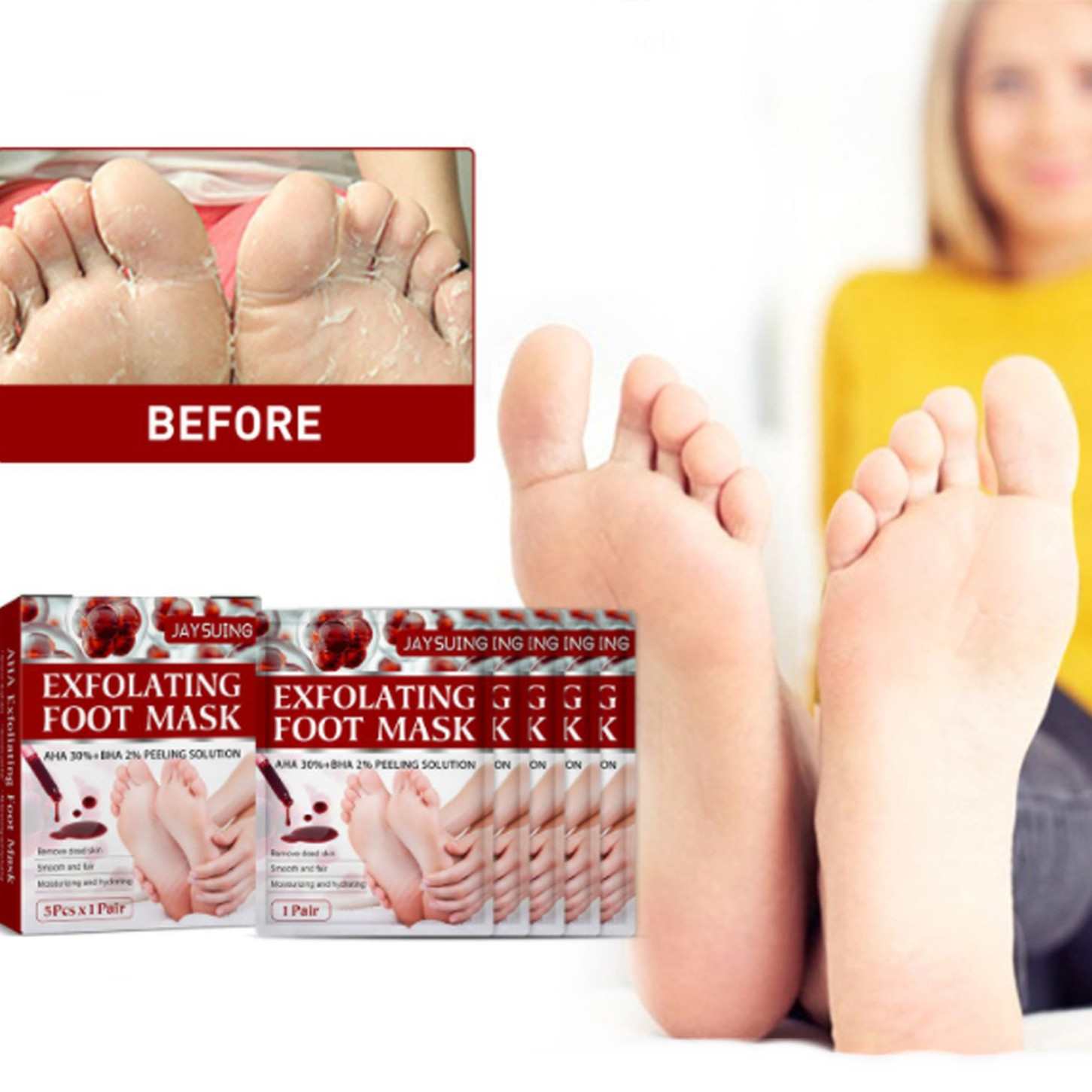 Exfoliating Foot Mask Fruit Acid Nourishing Repair Hydrating Moisturizing Nourishing