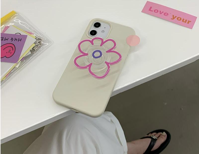 Transparent Hand-painted Flowers Telescopic Phone Holder - Image 3