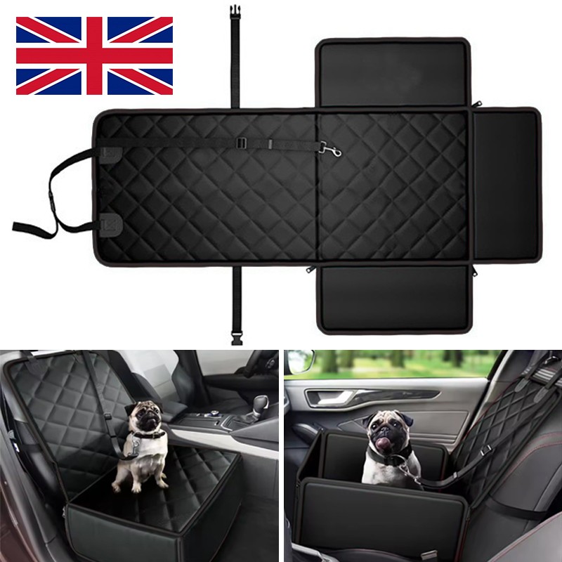 Dog Car Seat With Belt And Strong Padded Sides - Waterproof Pet Booster