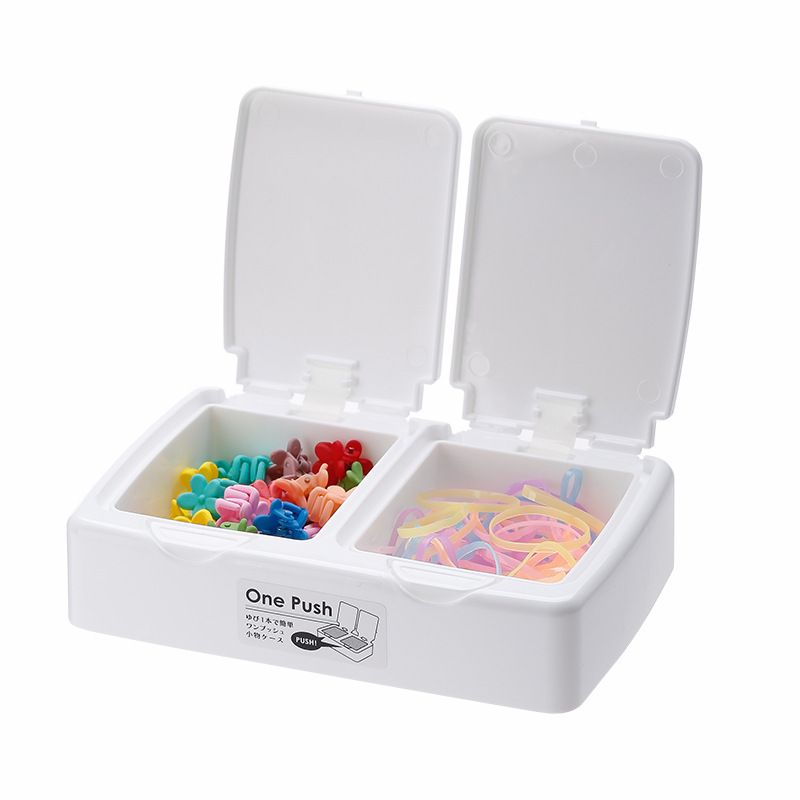 Desktop Push-button Storage Box Small Object Clip With Lid Cotton Storage Box
