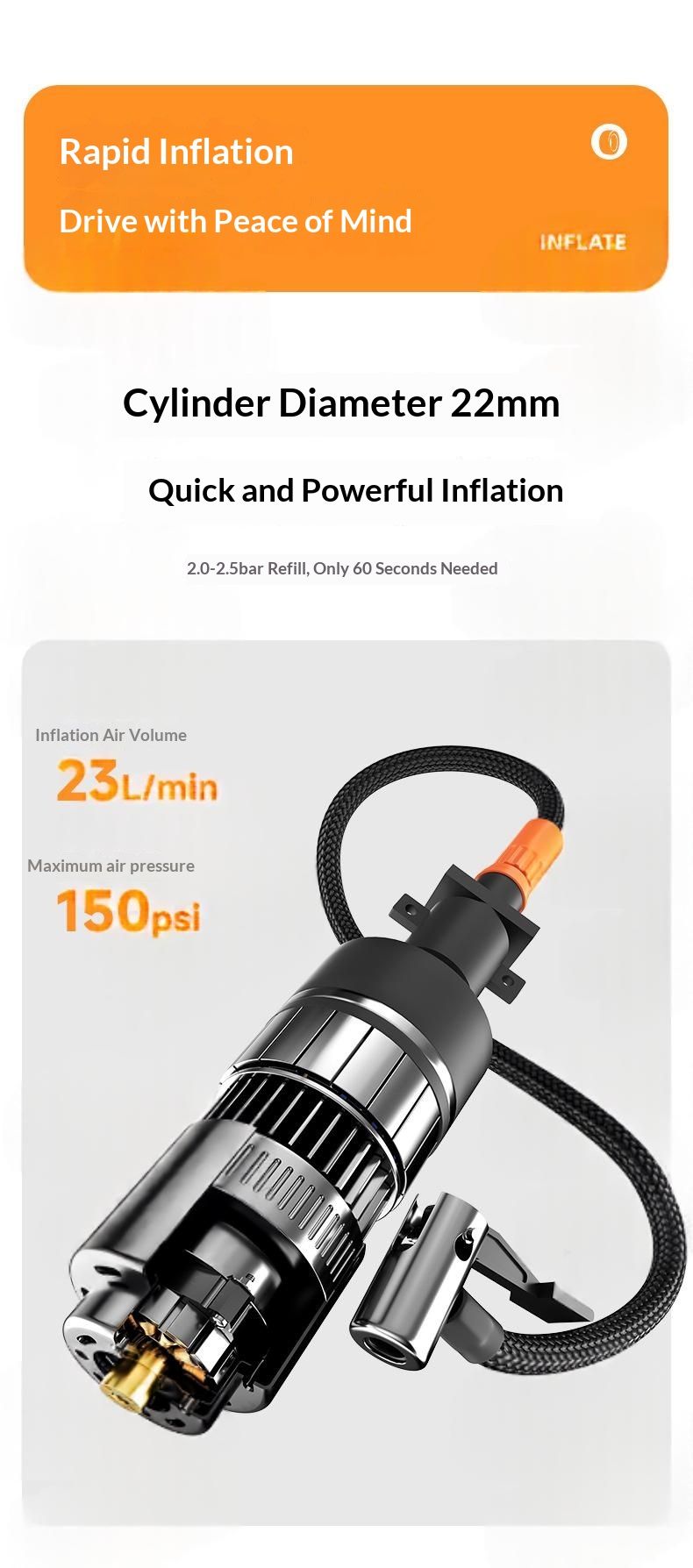 3-in-1 Portable Cordless Car Starter & Tire Inflator Multifunctional Emergency Vehicle Tool 8