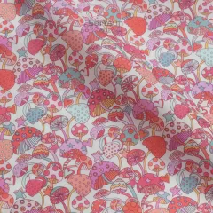 Blue Color Mushroom Long-fiber Cotton Printing Baby Girl's Clothing Dress Fabric Fabric - Pink - View 1