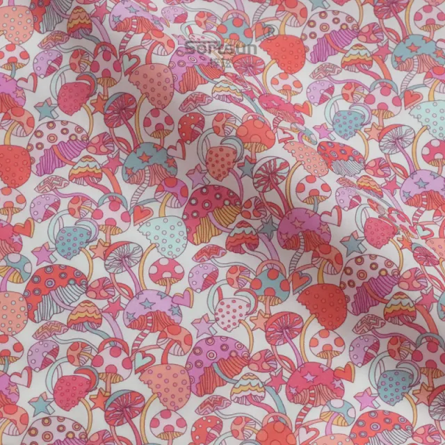 Blue Color Mushroom Long fiber Cotton Printing Baby Girl's Clothing Dress Fabric Fabric Pink - Shop at LoveMi