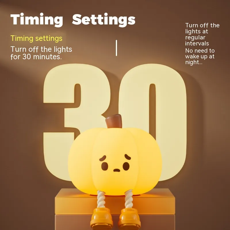 Pumpkin Lamp Small Night Lamp Halloween Silicone Pat Lamp Ambience Light – image 10