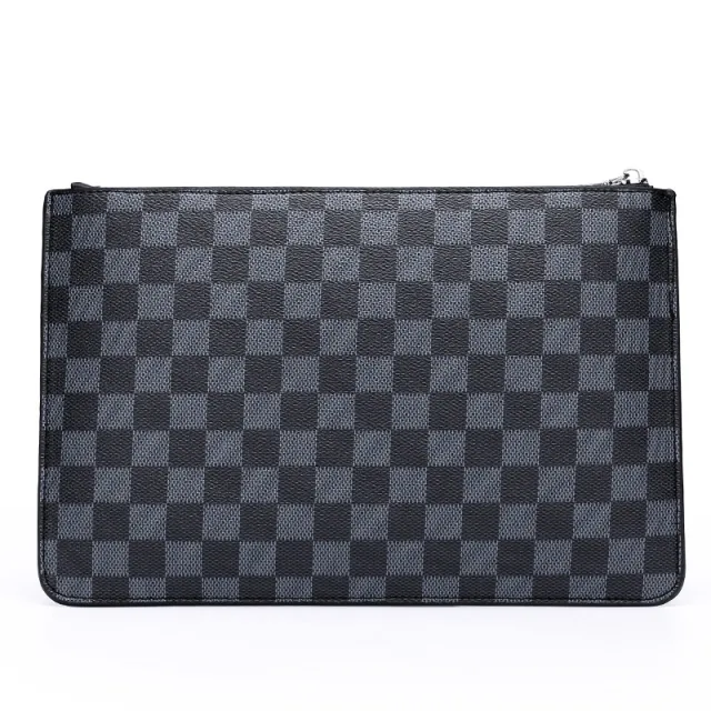 Men's Soft Pu Plaid Business Casual Clutch Black - Shop at LoveMi