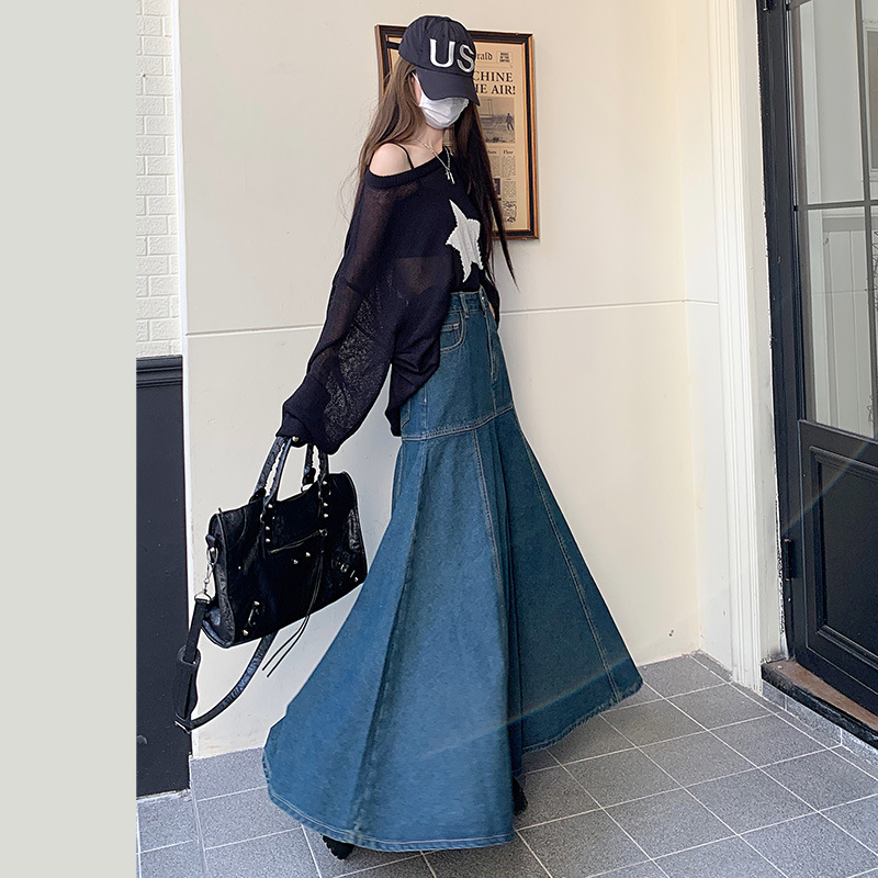 Women's Slim Wrapped Hip Denim Skirt