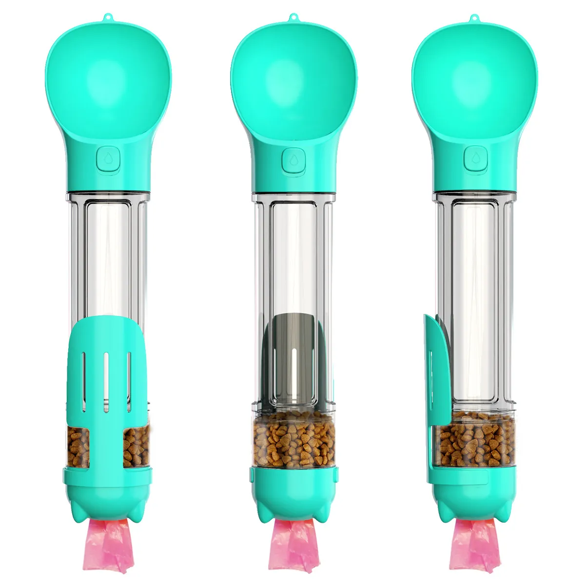 300 500ml Portable Multifunction Dog Water Bottle Food Feeder For Big Dogs 3 In 1 Poop Dispenser Puppy Pet Travel Drinking Bowls – image 3