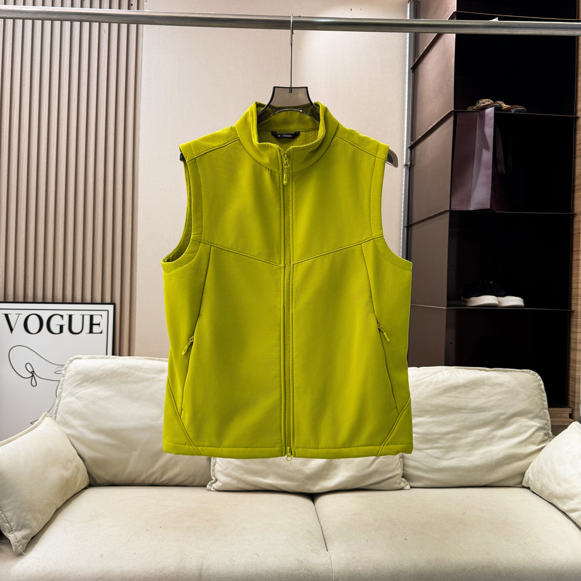 Men women couples softshell vest stand collar zip up