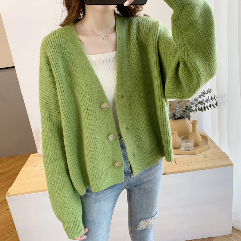 Title 4, Style paresseux couleur unie pull Cardigan vest...