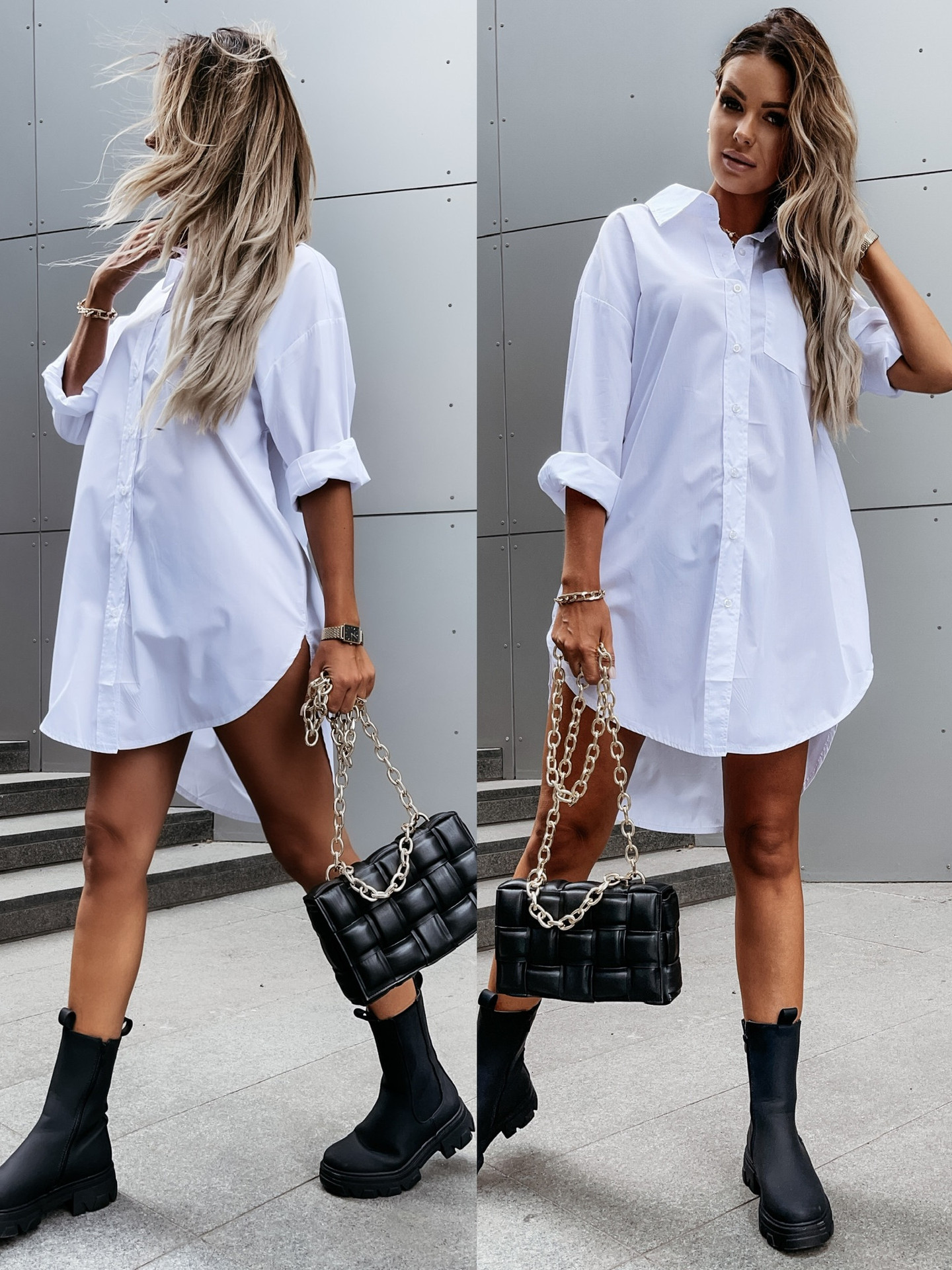 Loose Long-sleeved V-neck Button Shirt Women's Clothing