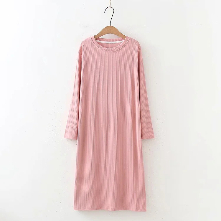 Women's Long Sleeve Knitted Fabric Dress