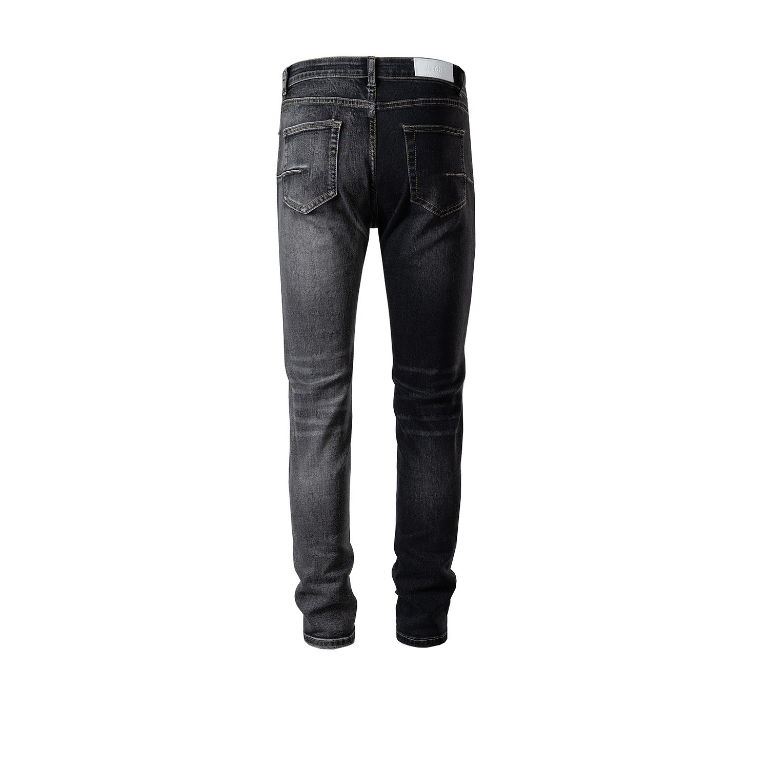 Men's And Women's Stretch Slim Fit Straight-leg Jeans With Contrasting Colors