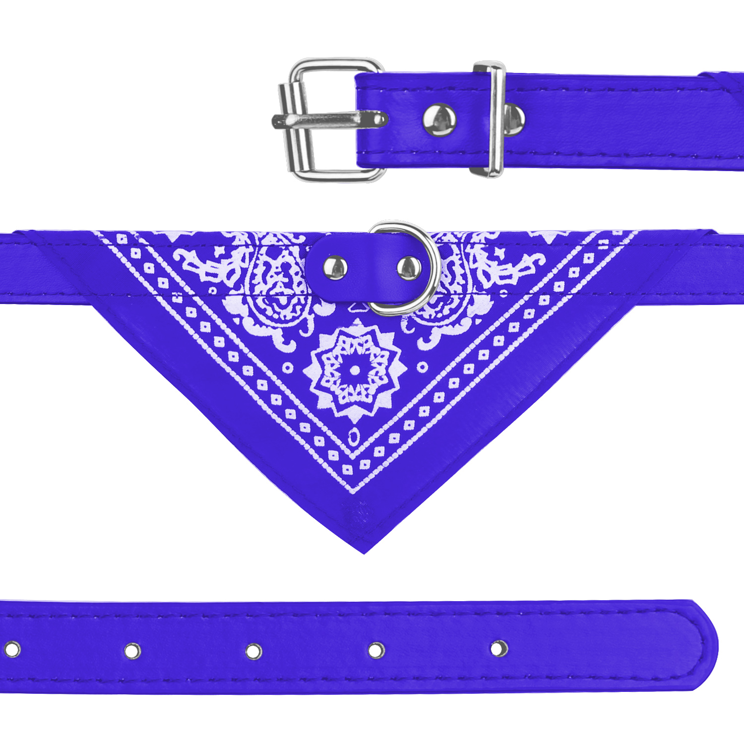1Pc Adjustable Bandana Leather Pet Collar Triangle Scarf